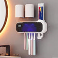 Support mural UV pour brosses à dents avec distributeur automatique de dentifrice